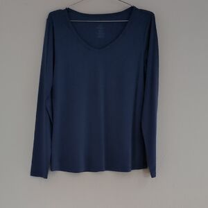 Woolx Merino Wool Navy Long Sleeve Top